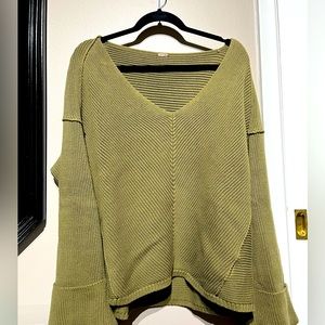 Free people off the shoulder V- neck with bell sleeves